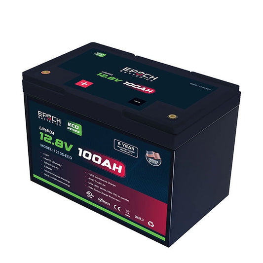 Epoch Batteries 12V 100Ah Eco Series LiFePO4 Lithium Battery