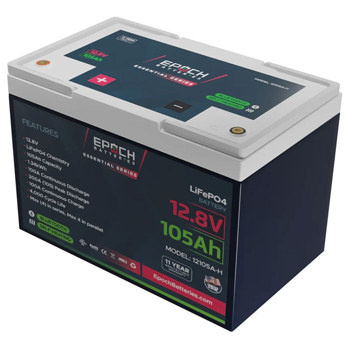 Epoch Batteries 12V 105Ah Essential Series LiFePO4 Battery