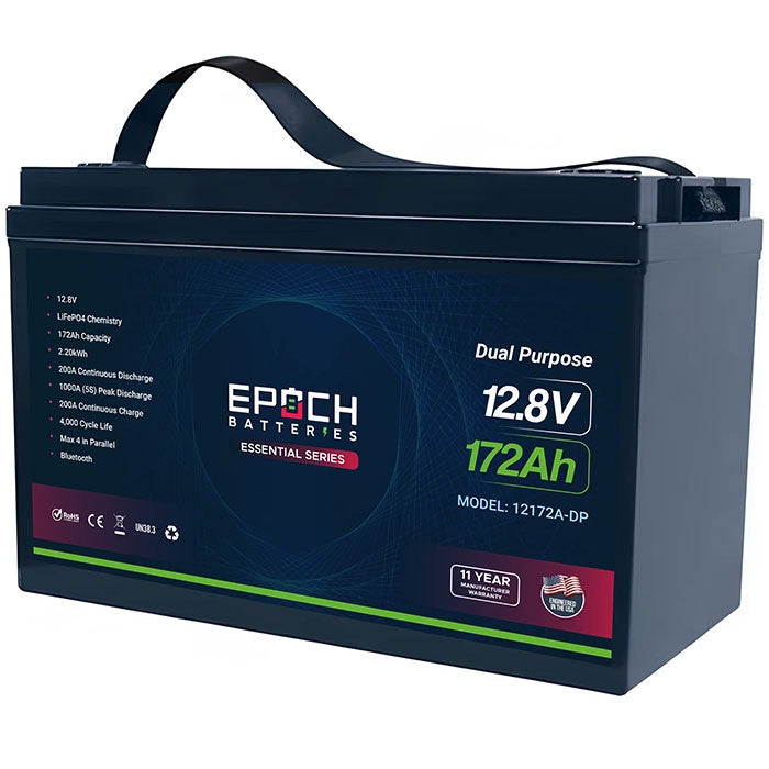 Epoch Batteries 12V 172Ah Dual Purpose Essential Series LiFePO4 Lithium Battery