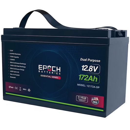 Epoch Batteries 12V 172Ah Dual Purpose Essential Series LiFePO4 Lithium Battery
