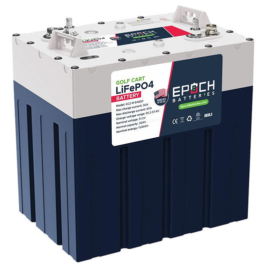 Epoch Batteries 48V 60Ah GC2 Golf Cart LiFePO4 Lithium Battery Complete Kit