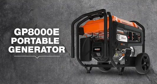 Generac GP8000E 8000W/10000W Electric Start PowerRush Gas Generator w/ 20 foot cord