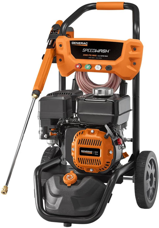 Generac Speedwash 2900 PSI 2.4 GPM Recoil Start Gas Pressure Washer Kit with Attachments 6882