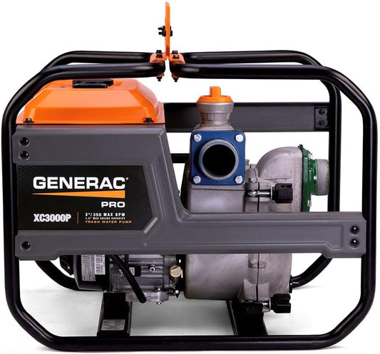 Generac 7725 Trash Pump 3" 350 GPM with 265cc G-Force Engine XC3000P