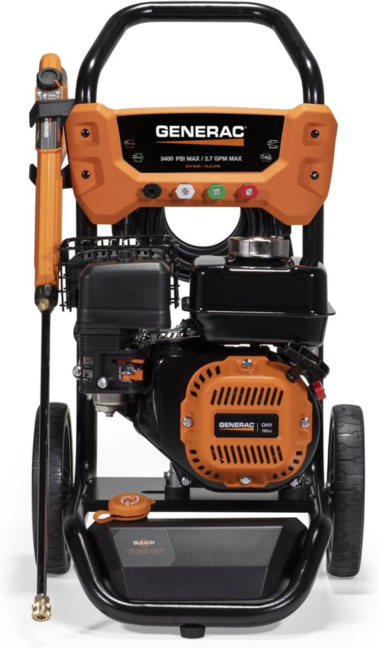Generac 8913 Pressure Washer with Soap Tank 3400 PSI 2.7 GPM Residential Gas
