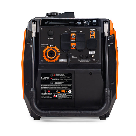 Generac iQ3800 DF 8946 3000W/3800W Generator Dual Fuel Gas Propane Low THD Inverter CO Sense Electric Start CARB