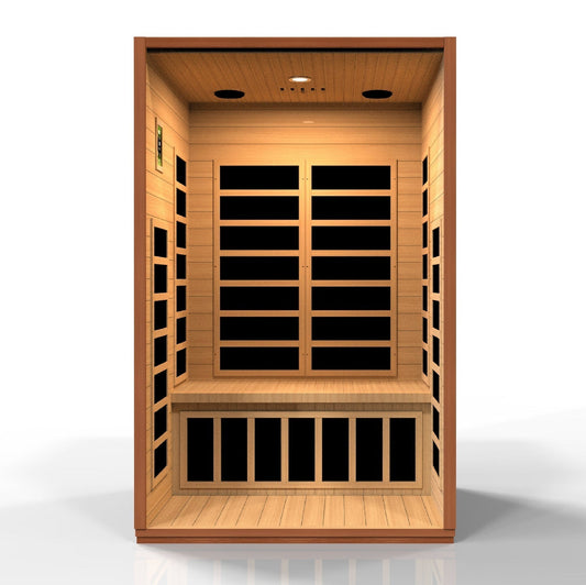 Dynamic Cordoba 2-Person Low EMF Far Infrared Sauna front view on white background