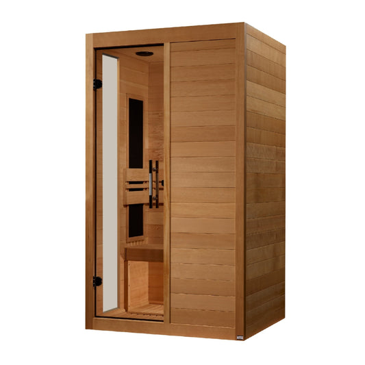 Dynamic Lucca Elite 2-Person Low EMF Far Infrared Sauna side view on white background