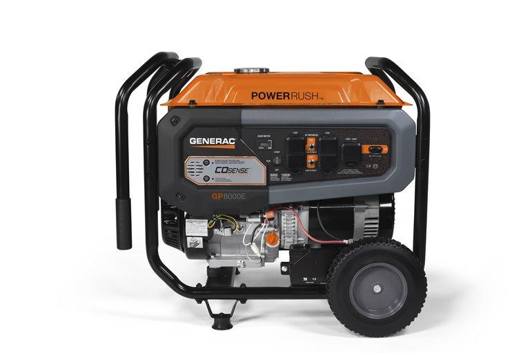 Generac 7676 GP8000E 8000W/10000W Electric Start 50ST CARB PowerRush Gas Generator