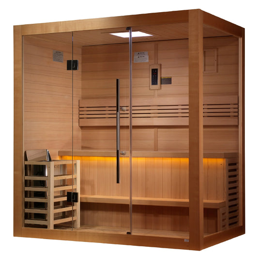 Golden Designs Forssa Indoor Traditional Sauna, Left Side