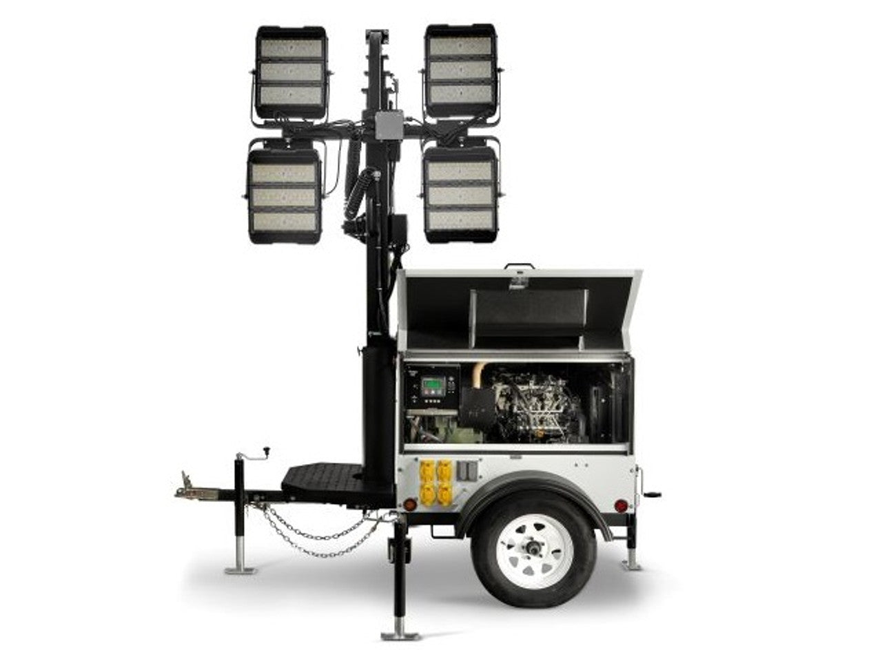 Generac Mobile Light Tower 20kW Diesel Vertical 320W LED with Isuzu Engine & Electric Winch MLT4200IVLED-STD4