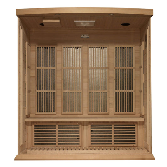 Maxxus 4 Person Near Zero EMF FAR Infrared Sauna MX-K406-01-ZF Inside on white background
