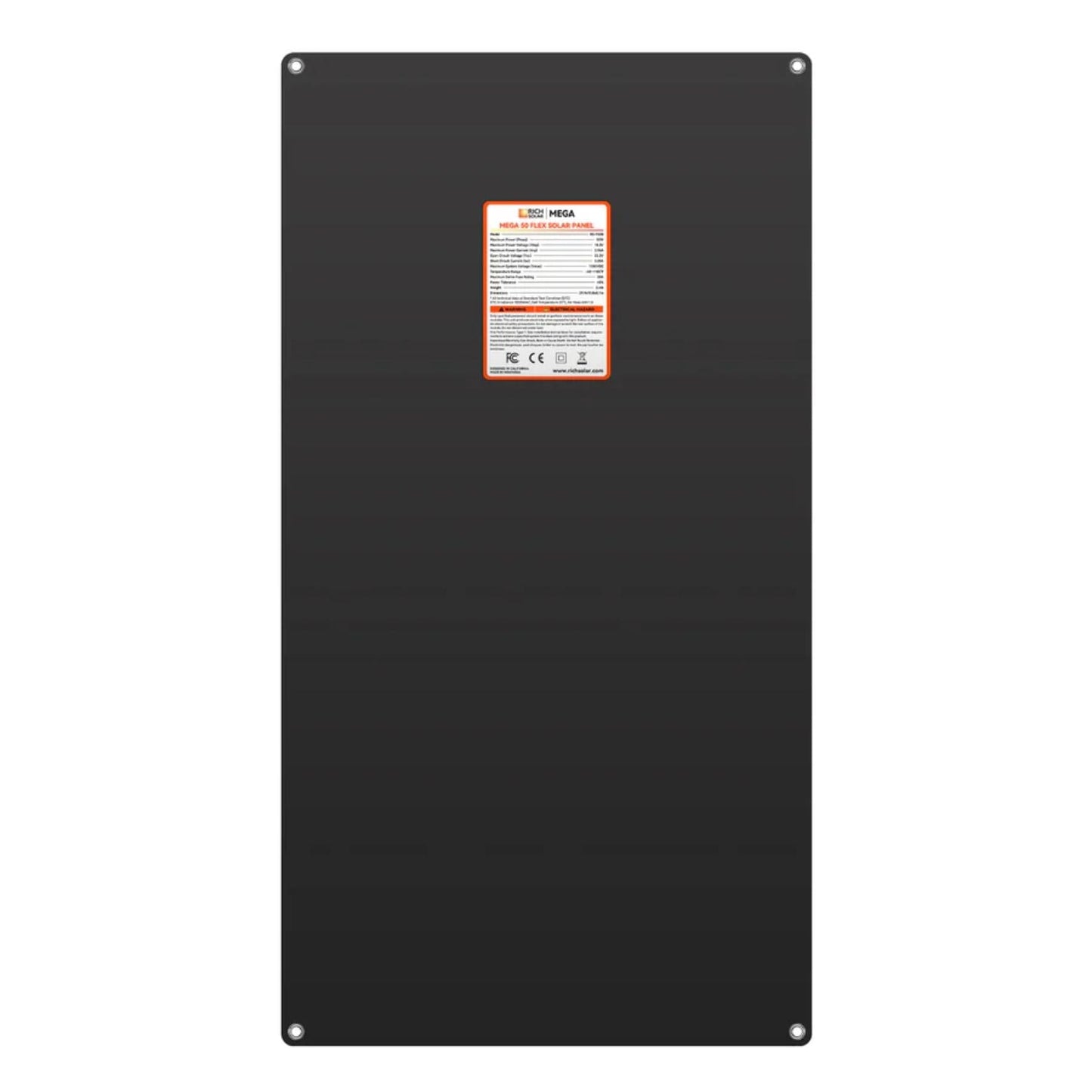 Rich Solar MEGA 50 FLEX 12V Flexible Solar Panel back view
