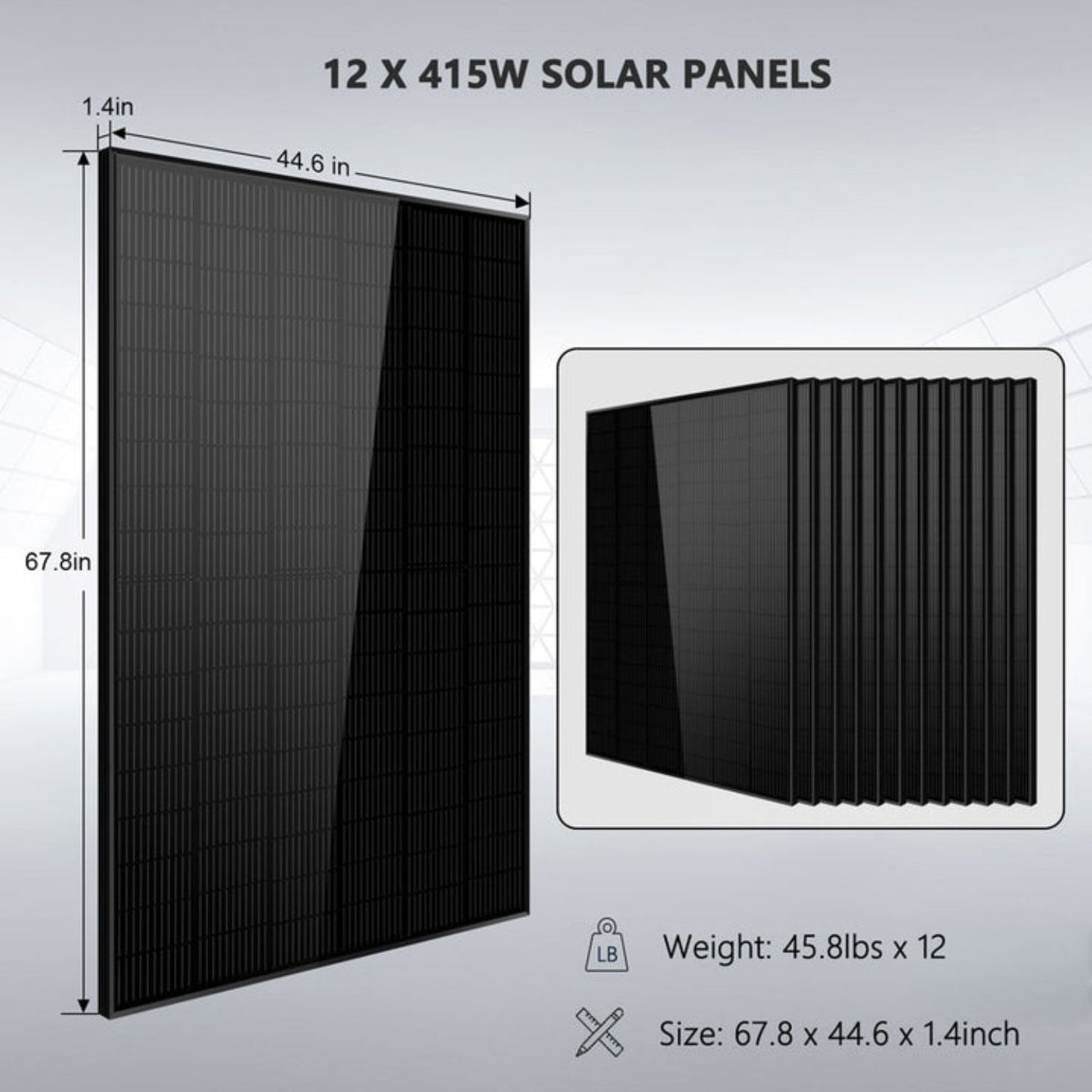 SunGold Power 12 x 415W Solar Panels