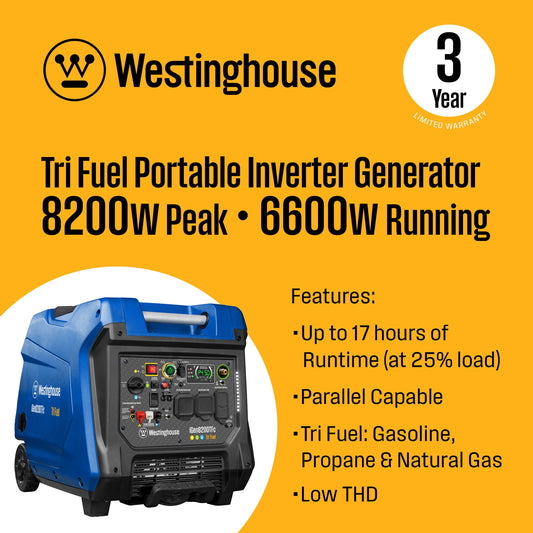 iGen8200TFc Inverter Generator - Tri-Fuel with CO Sensor