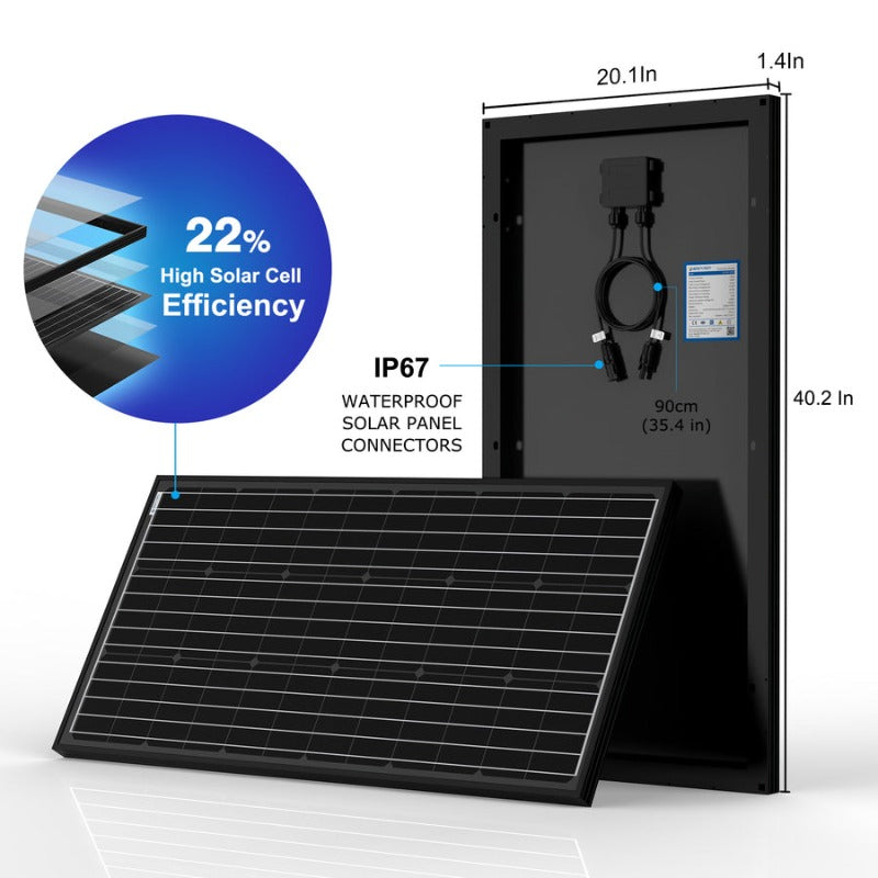 Acopower 100W mono
200Ah/1.5kW
(2x100Ah) Li200Ah M400w