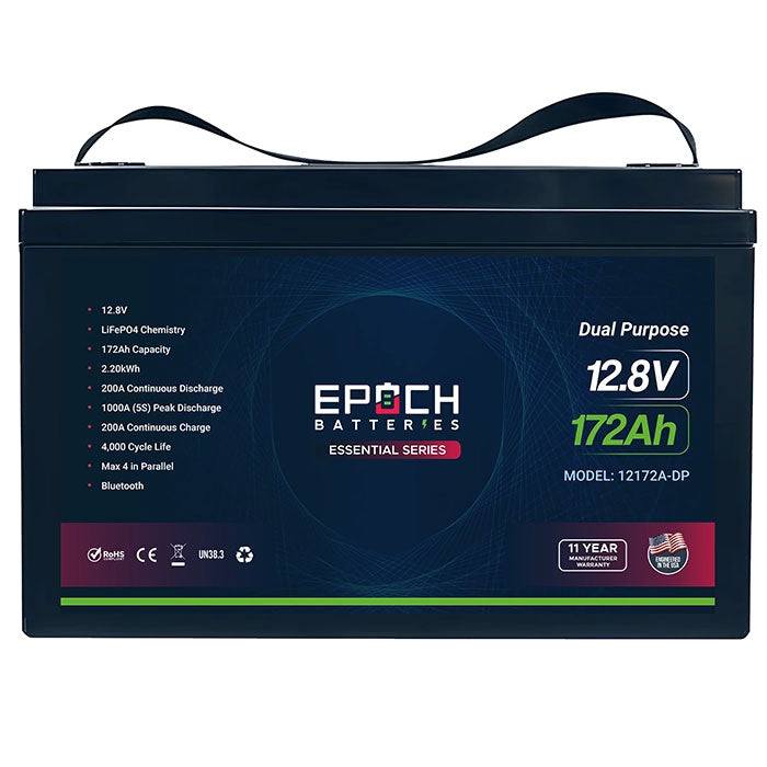 Epoch Batteries 12V 172Ah Dual Purpose Essential Series LiFePO4 Lithium Battery