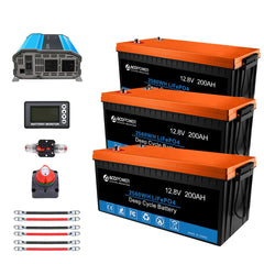 Acopower 100W mono
400Ah/3kW
(2x200Ah) Li400Ah M600w