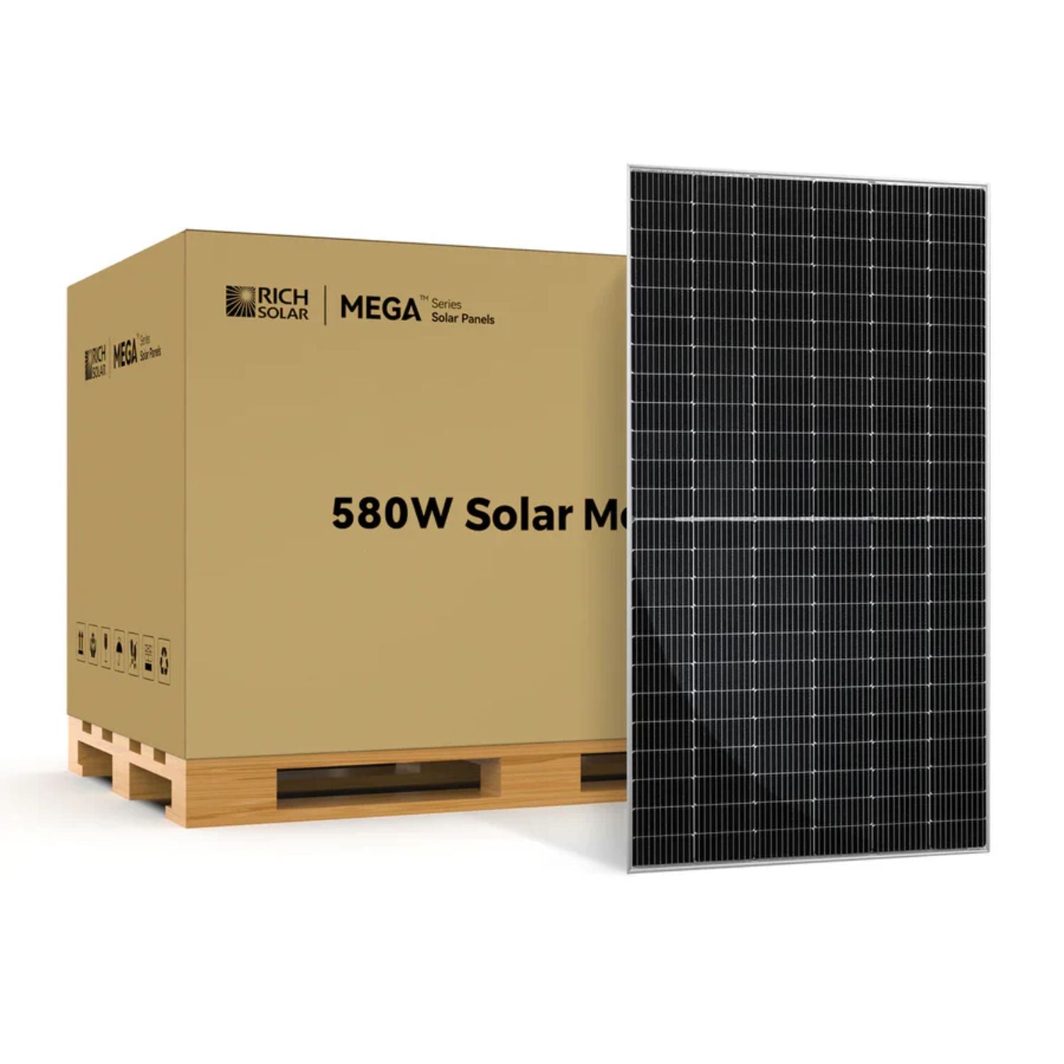 1 Pieces Rich Solar MEGA 580 Watt Bifacial Solar Panel with behind