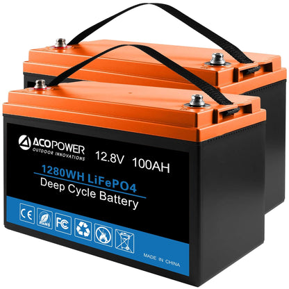 Acopower 100W mono
300Ah/1.5kW
(3x100Ah) Li300Ah M200w