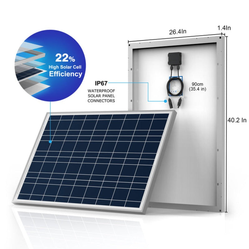 Acopower 100W poly
200Ah/1.5kW
(2x100Ah) Li200Ah P500w