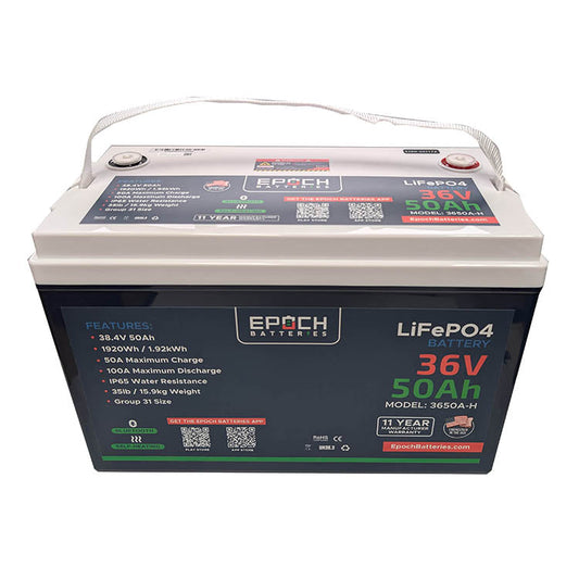 Epoch Batteries 36V 50Ah Essential Series LiFePO4 Battery