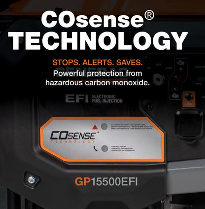 Generac GP15500EFI 15500W/19300W Generator Gas 50A COSense Electric Start 7705 New