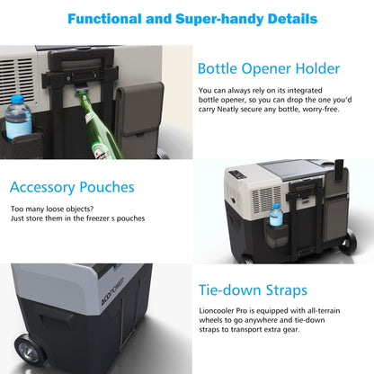 Acopower LionCooler Pro Portable Solar Fridge Freezer, 32 Quarts – With Battery
