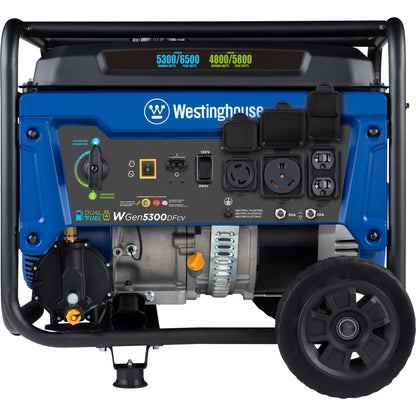 Westinghouse | WGen5300DFcv portable generator front view on a white background