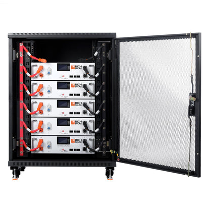 5 Rich Solar ALPHA 5 Battery with free Server rack