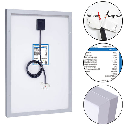 Acopower 25W Off-grid Solar Kits, 5A charge controller with SAE connector