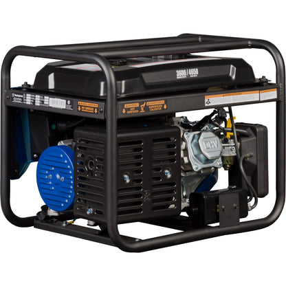 Westinghouse | WGen3600v portable generator back left view on white background.