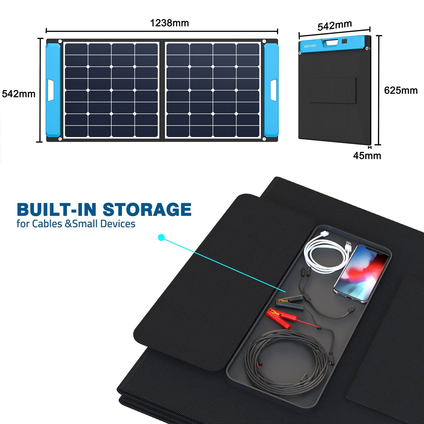 Acopower Foldable Kits Light weight suitcase 200W, w/controller