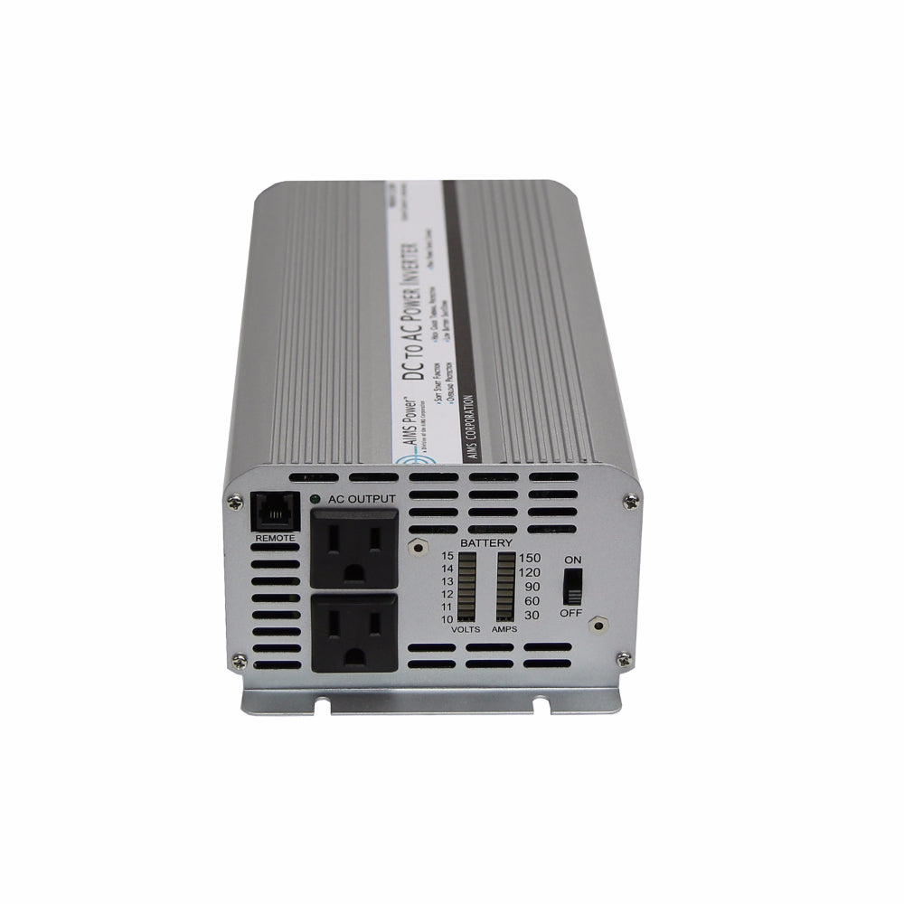AIMS Power 1250 Watt 12 Volt Modified Sine Power Inverter With AC Ports