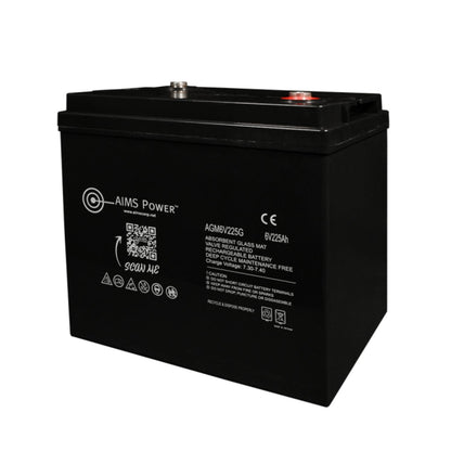 AIMS Power 6V 225Ah AGM Deep-Cycle Heavy Duty GC2 Battery left view