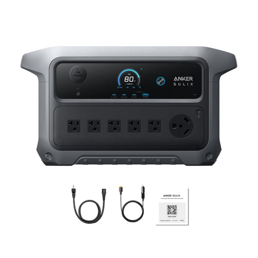 Anker SOLIX C2000 Gen 2 Front View With Inclusions