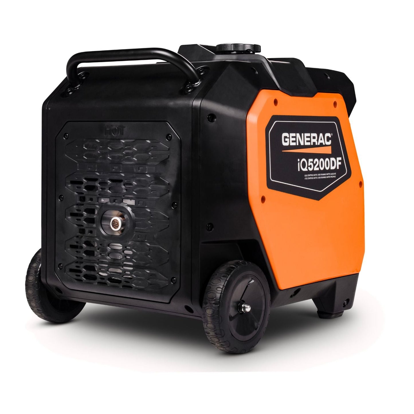 Back view of Generac iQ5200 Dual Fuel inverter generator