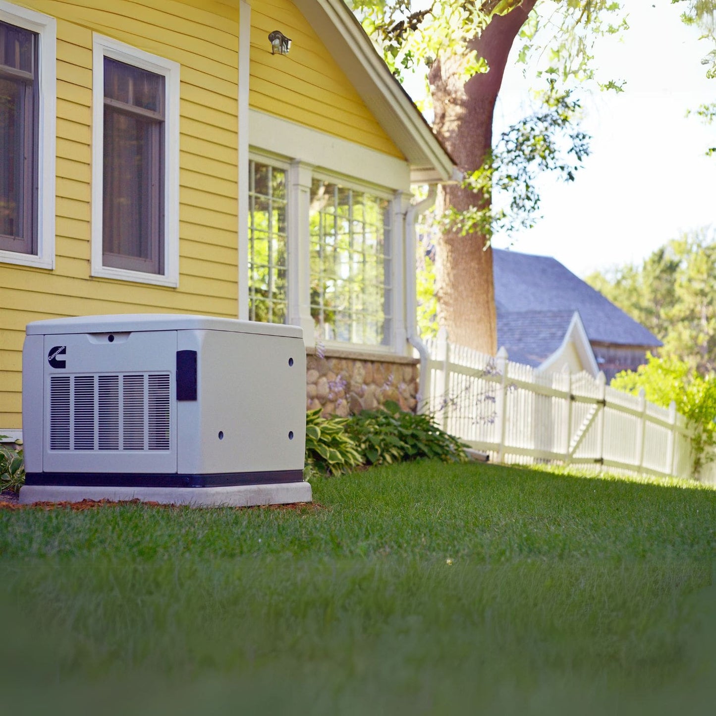 Cummins RS13A 13kW Home Standby Generator installed beside the house