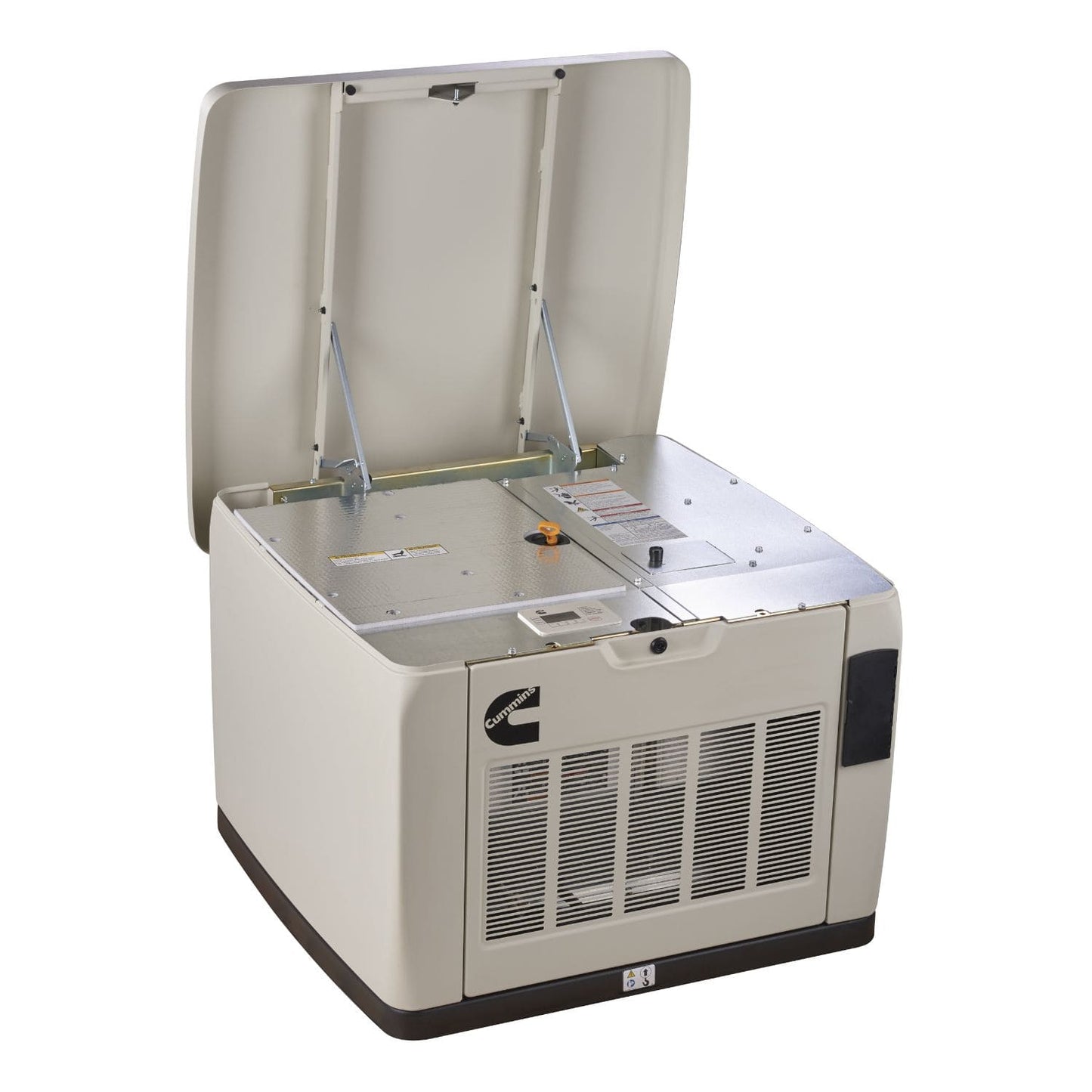 Cummins RS20A 20kW Home Standby Generator with open upper view