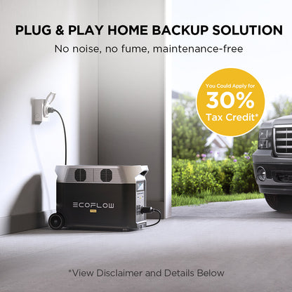 EcoFlow DELTA Pro Portable Power Station - Plug & Play Home Backup Solution - 30% Federal Tax Credit