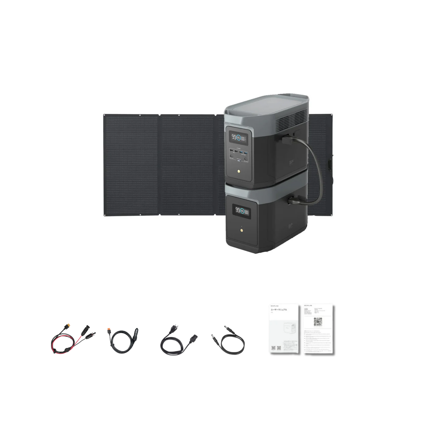 EcoFlow DELTA 2 Max Portable Power Station + 1 x DELTA 2 Max Smart Extra Battery + 1 x 400W Portable Solar Panel Inclusions