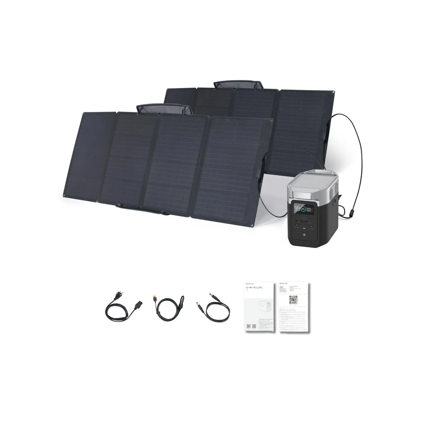 EcoFlow DELTA 2 Portable Power Station + 2 x 110W Solar Panels Inclusions