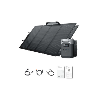 EcoFlow DELTA 2 Portable Power Station + 2 x 220W Bifacial Solar Panels Inclusions