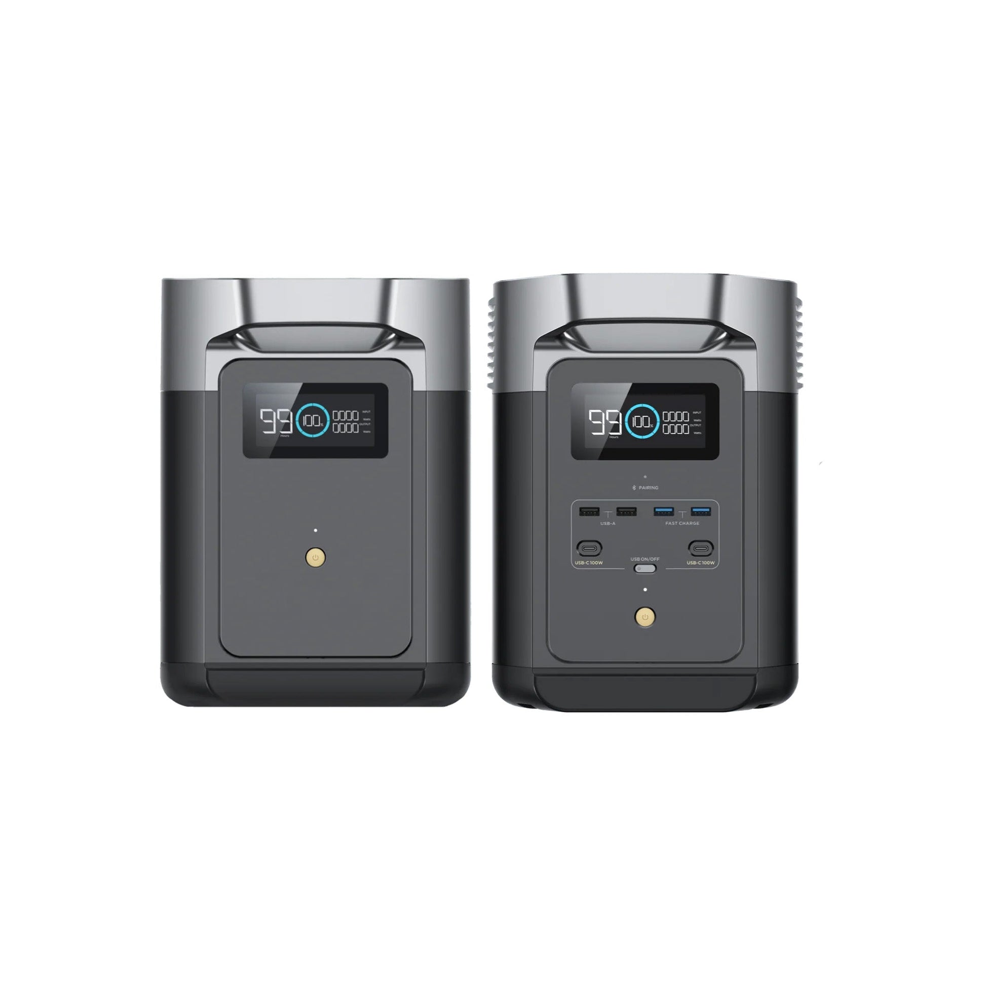 EcoFlow DELTA 2 Power Station Wioth A DELTA 2 Smart Extra Battery Front View