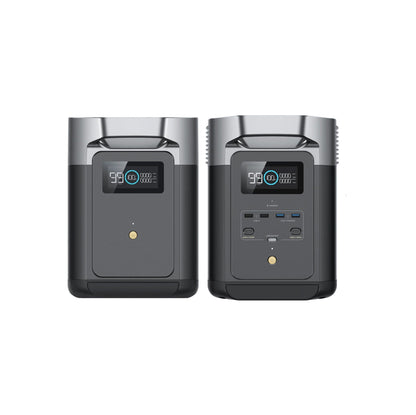 EcoFlow DELTA 2 Power Station Wioth A DELTA 2 Smart Extra Battery Front View