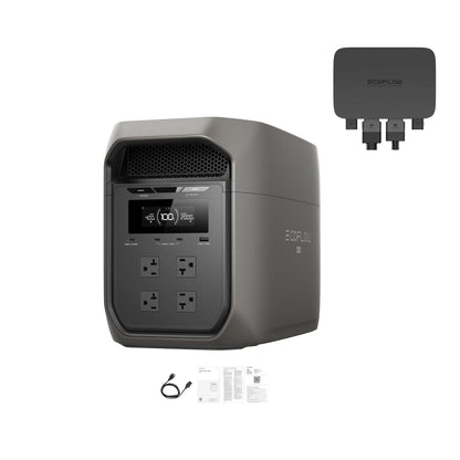 EcoFlow DELTA 3 Max Portable Power Station Black with 500W Alternator Charger