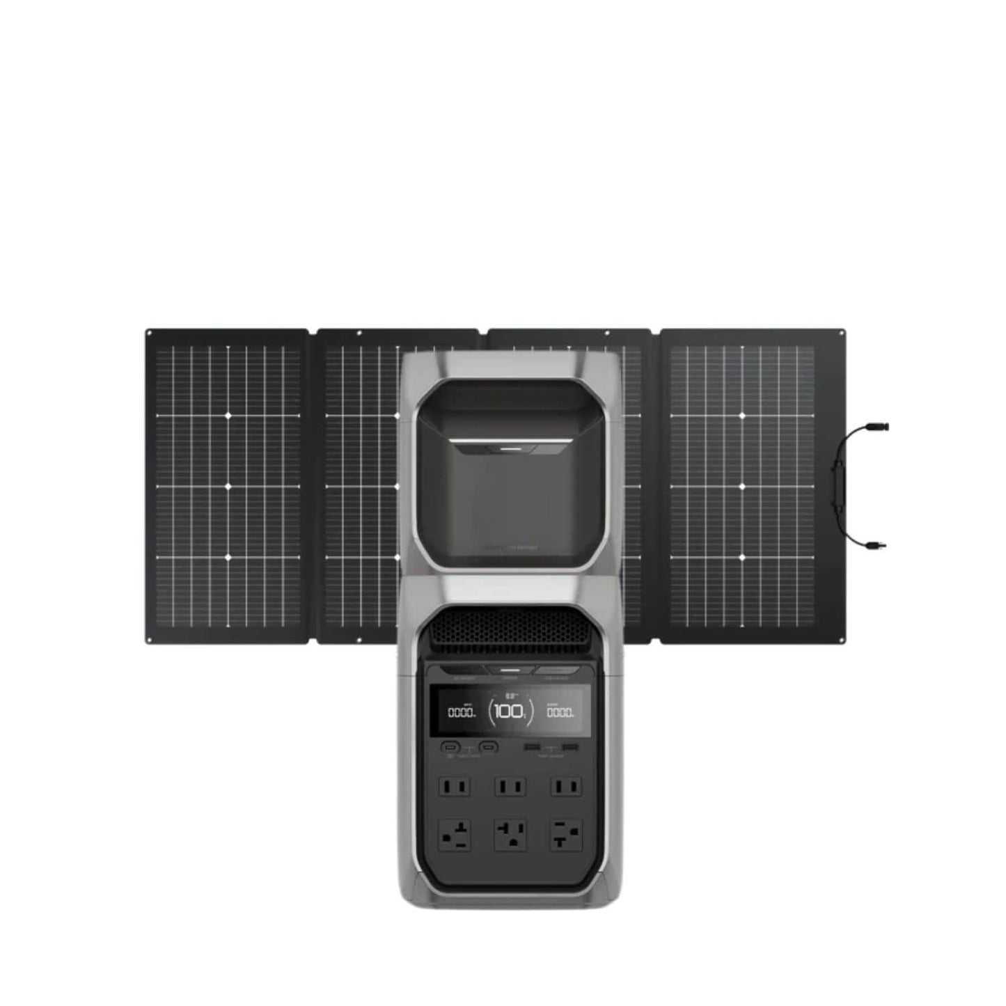EcoFlow DELTA 3 Plus with DELTA 3 Series Smart Extra Battery and 220W Bifacial Portable Solar Panel