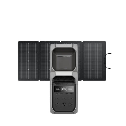 EcoFlow DELTA 3 Plus with DELTA 3 Series Smart Extra Battery and 220W Bifacial Portable Solar Panel