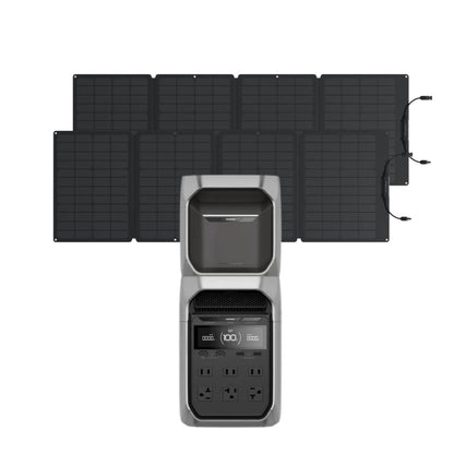EcoFlow DELTA 3 Plus with DELTA 3 Series Smart Extra Battery and 2 110W Solar Panels