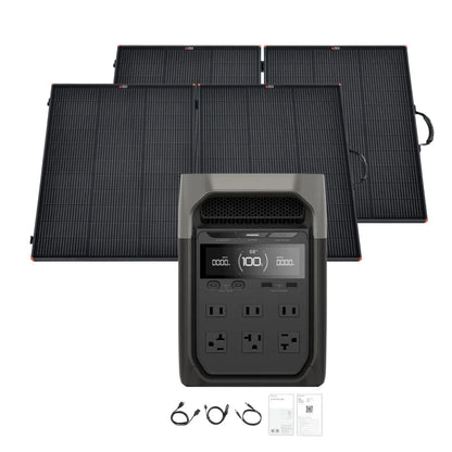 EcoFlow DELTA 3 Portable Power Station with Two 200W Rich Solar Panel